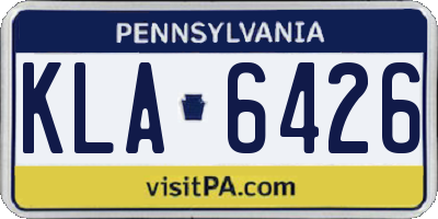 PA license plate KLA6426