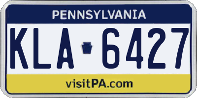 PA license plate KLA6427