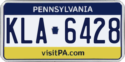 PA license plate KLA6428