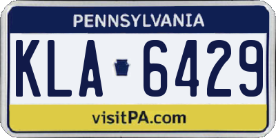 PA license plate KLA6429