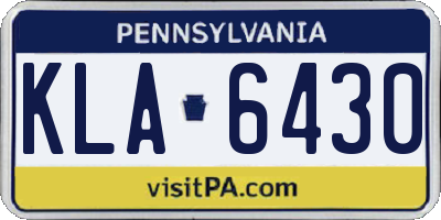 PA license plate KLA6430