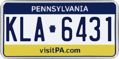 PA license plate KLA6431