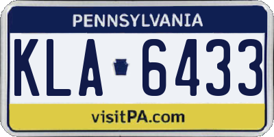 PA license plate KLA6433