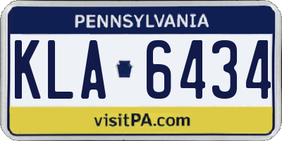 PA license plate KLA6434