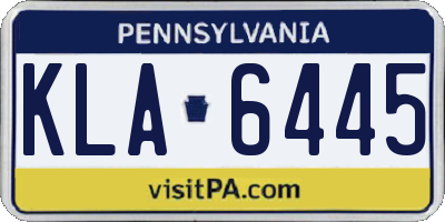 PA license plate KLA6445