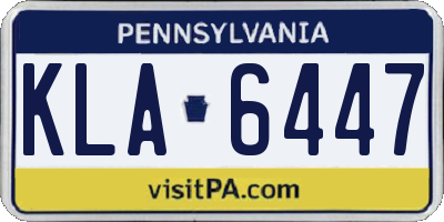 PA license plate KLA6447
