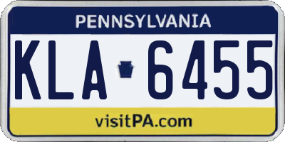 PA license plate KLA6455