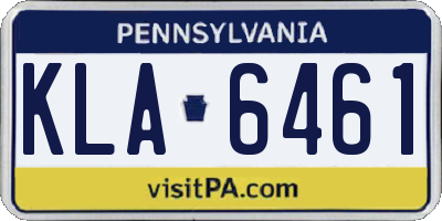 PA license plate KLA6461