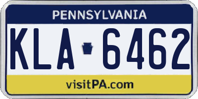 PA license plate KLA6462