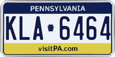 PA license plate KLA6464