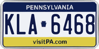PA license plate KLA6468