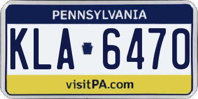 PA license plate KLA6470