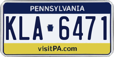PA license plate KLA6471