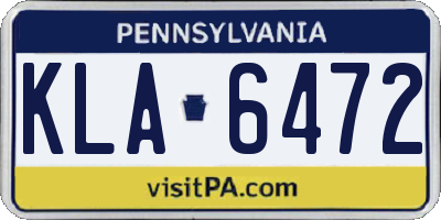 PA license plate KLA6472