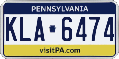 PA license plate KLA6474