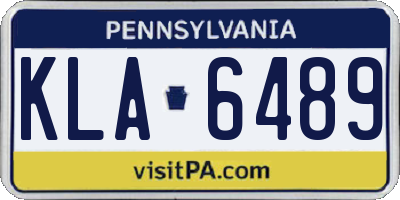PA license plate KLA6489