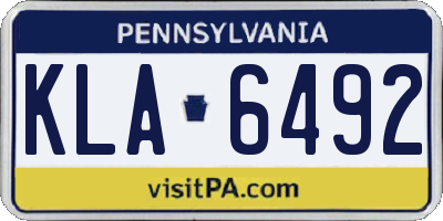 PA license plate KLA6492
