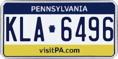 PA license plate KLA6496