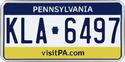 PA license plate KLA6497