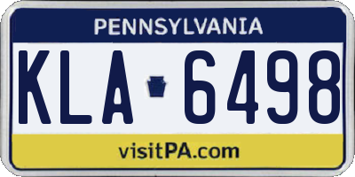 PA license plate KLA6498