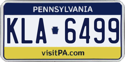 PA license plate KLA6499