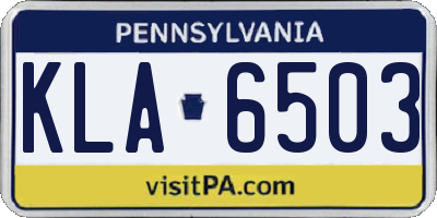 PA license plate KLA6503