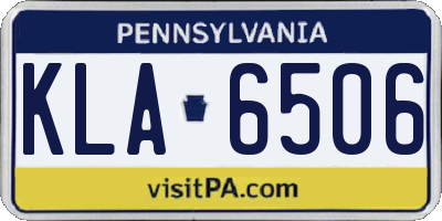 PA license plate KLA6506