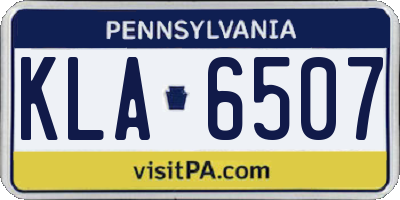 PA license plate KLA6507