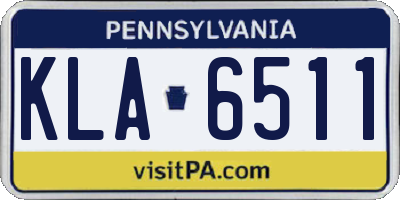 PA license plate KLA6511