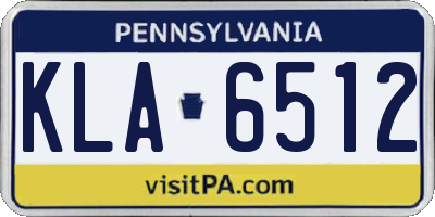 PA license plate KLA6512