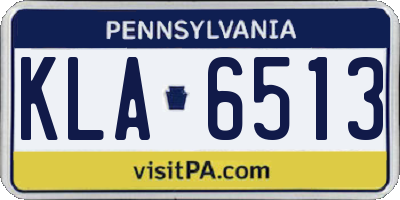 PA license plate KLA6513