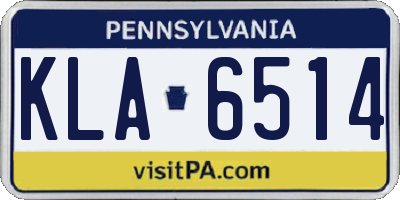 PA license plate KLA6514