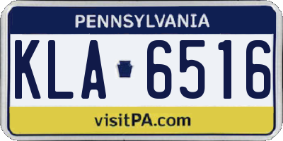 PA license plate KLA6516