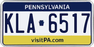 PA license plate KLA6517