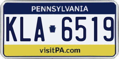 PA license plate KLA6519