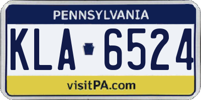PA license plate KLA6524