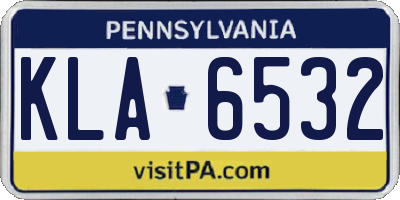 PA license plate KLA6532