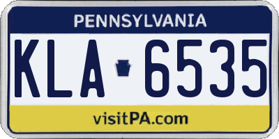 PA license plate KLA6535