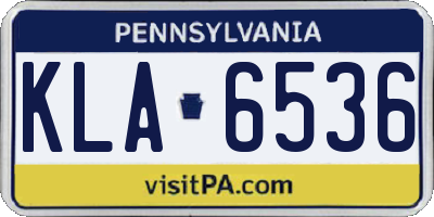 PA license plate KLA6536