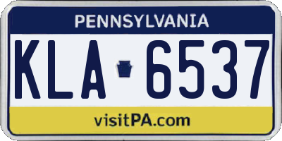 PA license plate KLA6537