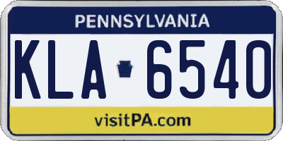 PA license plate KLA6540