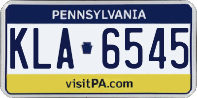 PA license plate KLA6545