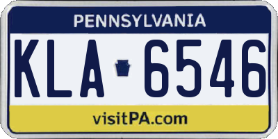 PA license plate KLA6546