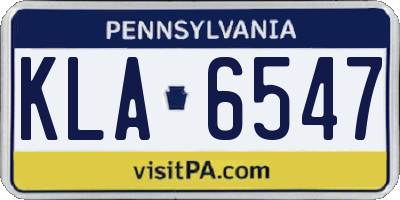 PA license plate KLA6547
