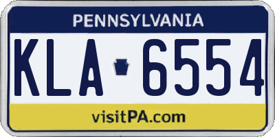 PA license plate KLA6554