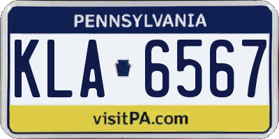 PA license plate KLA6567