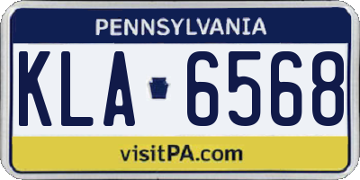 PA license plate KLA6568