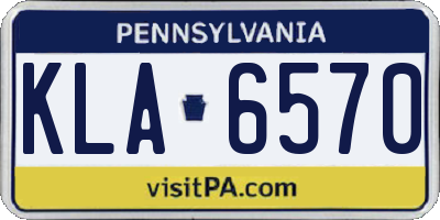 PA license plate KLA6570