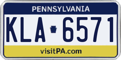 PA license plate KLA6571