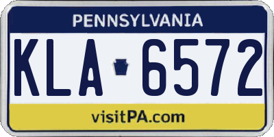 PA license plate KLA6572